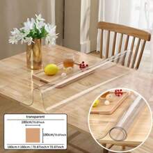 1pc 0.25mm Thick Pvc Transparent Tablecloth Desk Mat Protective Film, Waterproof, Oil Proof, Heat Resistant, Suitable For Table Cover, Tea Table, Bedside Table, Computer Desk, Office