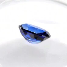 One 100% Lab Grown Sapphire Oval Cut Gemstone For Charms Advanced Jewelry Making Materials DIY - Blue - View 3