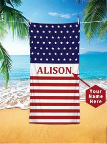 Serviette de plage personnalisée avec un nom - Ultra douce, microfibre à séchage rapide pour la plage, le yoga, le bronzage et les sports - Personnalisée avec votre nom. Cadeau de la Saint-Valentin pour femme, anniversaire, petit(e) ami(e), vacances d'été, décoration de salle de bain