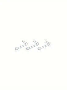 3pcs Clear Piercing Retainers Nose Tongue Nipple Belly Rings Eyebrow Lip Nose Studs Cartilage Tragus Earring Retainer Industrial Bar Plastic Piercing Jewelry - Invisible Nose Stud - View 14