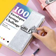 Libro con cerradura de contraseña de seda de 8.5 pulgadas para ahorros, puede contener diversos artículos, equipado con 25 membranas internas, se puede recolectar a través de tarjetas de álbum de fotos, una bolsa se puede usar para múltiples propósitos, libro de almacenamiento multifuncional para efectivo