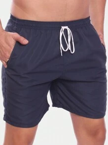 Men's Tactel Basic Shorts Beach Gym Running And Training - Navy Blue - View 3