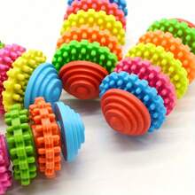 4 Colors And 5 Colors Interactive Rainbow Rubber Gear Dog Lover And Dog Mom Love Chew Toy - Teeth Cleaning Molar Bite For Puppies & Small Breeds