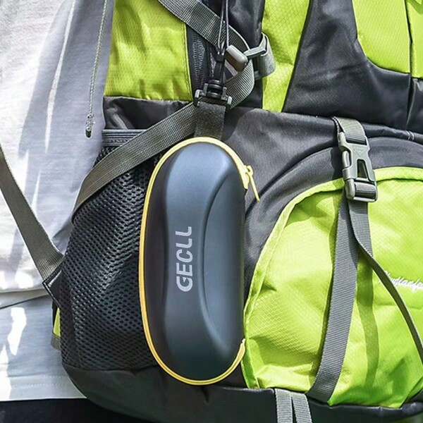 1pc Large Capacity Sunglasses Case Eyeglasses Box, Men's Portable Shockproof Hanging Bag For Sports Sunglasses