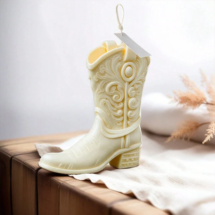Khuôn nến Boot, Khuôn nhựa silicon, Thích hợp để làm chân nến, đồ trang trí và các dự án DIY, Thích hợp cho khuôn DIY bằng nhựa Epoxy và thạch cao, Ngày lễ tình nhân, Lễ Phục sinh - trắng - Xem 1