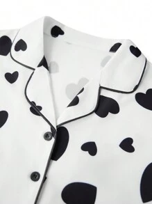 Women's Two Piece Pajama Sets Are Made Of 100% Polyester Material; Lightweight To Skin And Easy To Wash; No Worrying That It Will Do Harm To Your Skin - 黑色 - 查看 5