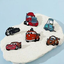 Disney 1/6 Pcs Anime Carros Broche Criativo Mater Esmalte Pin Metal Emblema Jóias Roupas Mochila Acessórios