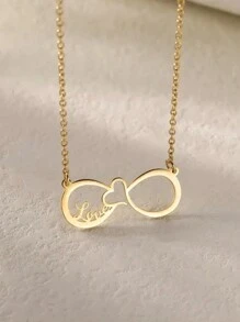 1 collier personnalisé avec cœur en acier inoxydable et nœud, texte de nom pour exprimer l'amour, décoration du cou. Cadeau pour la Saint-Valentin, l'anniversaire aux amis