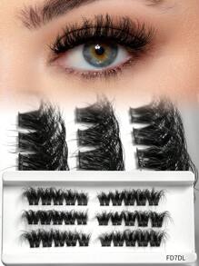 Alta qualidade 3 fileiras 0,07 mm faça você mesmo volume cluster cílios faça você mesmo extensão de cílios individuais cílios fofos D Curl cílios segmentados naturais feixe pacotes