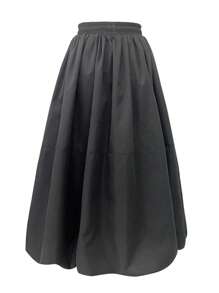 女士休闲 A 字形侧袋中长裙 - 灰色 - 查看 9