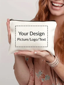 Kosmetiktasche mit zufälligem Muster, personalisierbare Fotokosmetiktasche, kann mit Ihrem individuellen Design angepasst werden, leichter, wasserdichter Segeltuch-Reißverschluss-Kosmetikbeutel ist auch perfekt als Münzbörse, Federmäppchen, perfekt für Einkaufen, Date, Urlaub, Reise, Festival, Party oder als Geschenk Makeup Bag Make Up Organizer für Badezimmer, College Wohnheim, Strand, Sommer, tragbare Multifunktions-Damen/Mädchen Student, Boho-Vibes - Verschiedenfarbig - Übersicht 1