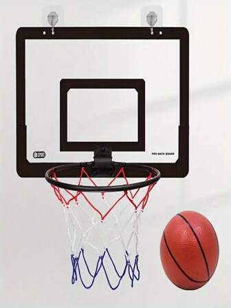 1 Set basketbalring van acryl zonder boren, opvouwbaar - zelfklevend, voor binnen- en buitengebruik, rood/zwart - perfect voor thuis- en buitensporten, opvouwbaar aan de muur te bevestigen basketbalbord met mini-basketbal, draagbaar mini-basketbalsysteem voor binnenentertainment en games, vakantiecadeau, geschikt voor thuis en verschillende scenario's, binnen- en buitensporten