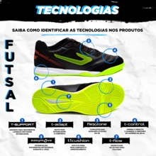 Tênis Futsal Topper Dominator TD Profissional TP0326 - Preto/Amarelo - Visão 2