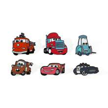 Disney 1/6 Pcs Anime Carros Broche Criativo Mater Esmalte Pin Metal Emblema Jóias Roupas Mochila Acessórios