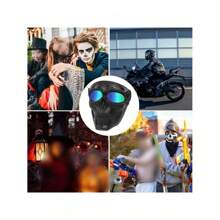 Motorcycle Face Mask Windproof Riding Glasses Ski Goggles Retro Harley Face Mask Outdoor Protective Goggles Off-Road Goggles - one-size - View 2