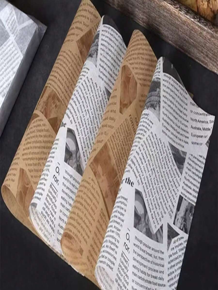 50 Sheets Oil-Proof Wax Paper Food Wrapping Paper Sandwich Fries Burger Bread S3U8 (30x40) - Nhiều màu - Xem 1