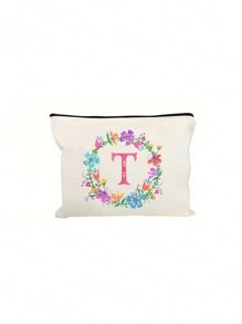 Personalized English Initials Cosmetic Bag,Chic Watercolor Floral Makeup Bag, Simple Zipper Beauty Bag, Versatile Toiletry Wash Bag For Girls Women,Portable, Lightweight & Fade-Resistant ,Travel Toiletry Bag-Pen Bag-Gift Bag, The Best Gift For Mothers, Daughters, Best Friends, Teachers And Friends, Birthdays Gifts,Must-Have Items For Graduation Season, Wedding Season And Other Festivals - Ideal Bridesmaid & Travel Gift - White - View 32