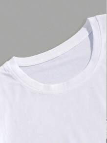 Feliz Día de San Valentín Sudadera para mujer con la Virgen de Guadalupe y mariposas, Camiseta con la Señora de Guadalupe, Camiseta casual de algodón puro 220g de cuello redondo para mujer (1 pieza) - Blanco - Ver 5