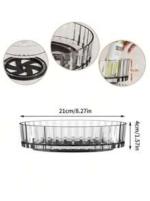 1 pezzo Organizer girevole a 360° in acrilico per spezie di stile semplice da cucina, portasalse e aceti multifunzionale, portaoggetti per frutta da tavolo, organizer per condimenti, per uso domestico, organizer per spezie e organizer per bagno, ampia applicazione