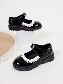 可爱时尚校园百搭活力黑色女孩平底鞋 - 黑色 - 查看 2