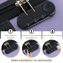 Maleta de Viaje 18 Pulgadas Carry On Rígida, Equipaje de Mano Cabina con 4 ruedas y candado integrado, Variedad de Colores - Morado - Ver 7