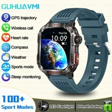 KENPANG 坚固耐用的户外智能手表（接听/拨打电话），适用于 iOS 和 Android 无线通话智能手表，带 LED 手电筒、健身、IP68 防水/睡眠 600mAh 电池 - 彩色 - 查看 16