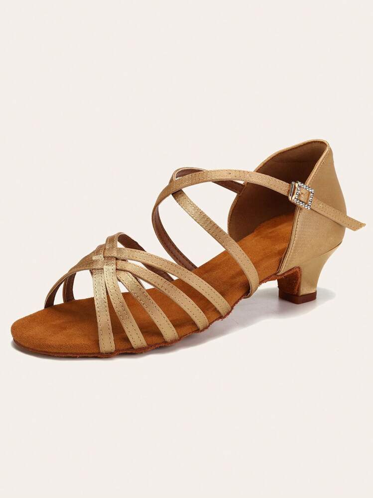 Damskie buty do tańca latynoskiego, sandały do tańca na niskim obcasie, buty do tańca towarzyskiego, buty do tańca dla początkujących - Brązowy mocha - Zobacz 7