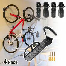 Wall Mount Bike Rack, Vertical Bicycles Hook For Garage, 180°Rotatable Bicycles Hanging Hooks For Indoor Storage, Easy Install Wall-Mounting Bikes Storage Hook, Screws Included - Black - View 2