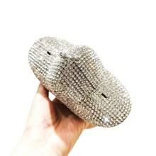 Women Rhinestone Clutch Bag Star Shaped Crystal Evening Bags Diamond Purse For Party Wedding - Bạc - Xem 4