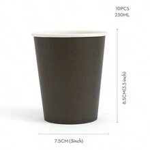 9oz Disposable Party Paper Cups, Multicolored Paper Drinking Cups, Suitable For Water, Juice, Coffee Or Tea, Suitable For Wedding, Party, Picnic, BBQ, Travel And Event - Black - View 2