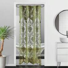 WARM HOME DESIGNS Sage Green Lace Shower Curtain With Attached Valance And Tassels. Luxury Vintage Shower Curtain In 5 Sizes And 6 Colors. - Sage Green - 查看 4