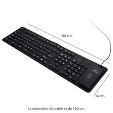 Teclado Alambrico Flexible Usb Pc Laptop Contra Agua CON NUMERICO - Negro - Ver 7