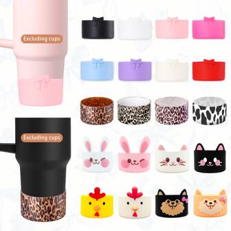 Nya rosetttillbehör till mugg, söta personliga rosettsilikonskydd till mugg för glas, silikonbotten för 40oz och 30oz tumblertillbehör, svart, röd, blå, rosa, rosröd, krämvit, vit, lila, mors dag-present