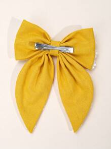 1 件装雏菊水手发饰，适合女士女孩，黄色织物雏菊蝴蝶结鳄鱼夹，带尾巴，优雅的蝴蝶结发夹，可爱雏菊度假蝴蝶结发夹，节日礼物，蝴蝶结发夹，女士发饰，爪夹，学校用品 - 黃色 - 查看 5