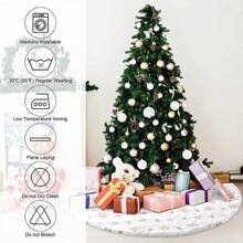 1件35英寸圣诞树裙，人造毛绒白色树裙，另有60/90厘米多种尺寸可选，圣诞装饰蕾丝树底加厚天鹅绒毯，场景装饰，房间家居装饰，节日派对装饰用品，房间装饰，圣诞节，圣诞装饰，冬季圣诞装饰，家居圣诞礼物，圣诞装饰