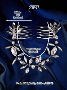 1pc Pearl & Rhinestone Comb Bridal Hair Accessory For Women, Handmade Elegant Boho Tiaras