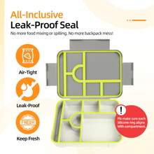 1PC Portable Large Capacity Lunch Box, Leak Proof Compartment Bento Box With Fork And Spoon, Reusable Salad Container, Easy To Wash - Ideal For Office, Outdoor Travel, Back To School Supplies