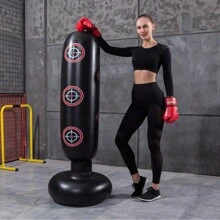 拳击沙袋，充气泰拳拳击沙袋，训练减压拳击架，健身器材 - 彩色 - 查看 7