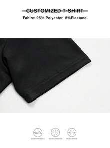 Customize Text And Photos For Men Tops T Shirts, Add Your Own Text And Pictures (LOGO/Family Photo/Selfie/Set Photo/Friend/Birthday Photo) To Design Your Personalized Printed Tee, Boy Top, Custom Top, Personalized Tee, Summer Clothing) - Black - View 6