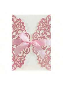 Paquete de 10 invitaciones de boda cortadas con láser, brillantes y en color plateado y dorado claro (incluye tarjetas en blanco, sobres y moños de cinta), tarjetas de invitación elegantes y de alta calidad para bodas y fiestas - Multicolor - Ver 4