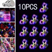 1PC/10PCS/20pcs LED String Lights Atmosphere Small Colred LigmBaiery Powered Falry Lights For Home Ouicoor IndcorRoom Wedding Hollday Party Festival - White - View 10