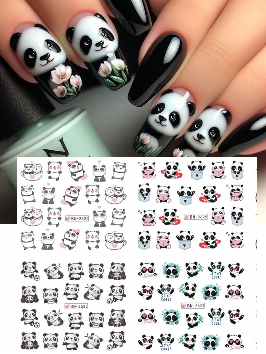 2pcs Of 12 Designs Little Bear Nail Stickers Set Cute Teddy Bear Panda 1736329435dde1bb71ecb0d515532723c855dd69a9 Thumbnail 900x