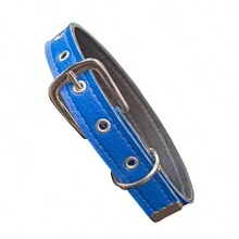 Synthetic Leather Dog Collar For Large And Small Dogs - Azul - View 3