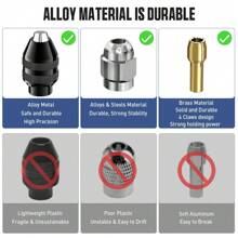 Drill Chuck Collet Set , 1/32" To 1/8" Replacement 4486 Drill Keyless Bit Chuck Shank Rotary Tool Quick Change Adapter With Replacement 4485 Brass Quick Change Rotary Drill Nut Tool Set