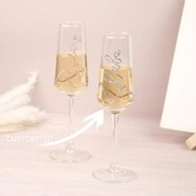 Diamentowy kieliszek do szampana na wesele, kieliszek do wina na wesele, panna młoda i pan młody, wspaniały ślub, kieliszek do szampana i wina, kieliszek do wina z twoim imieniem, prezent dla niej