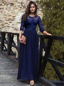 Women Long Dresses - Blue - View 1