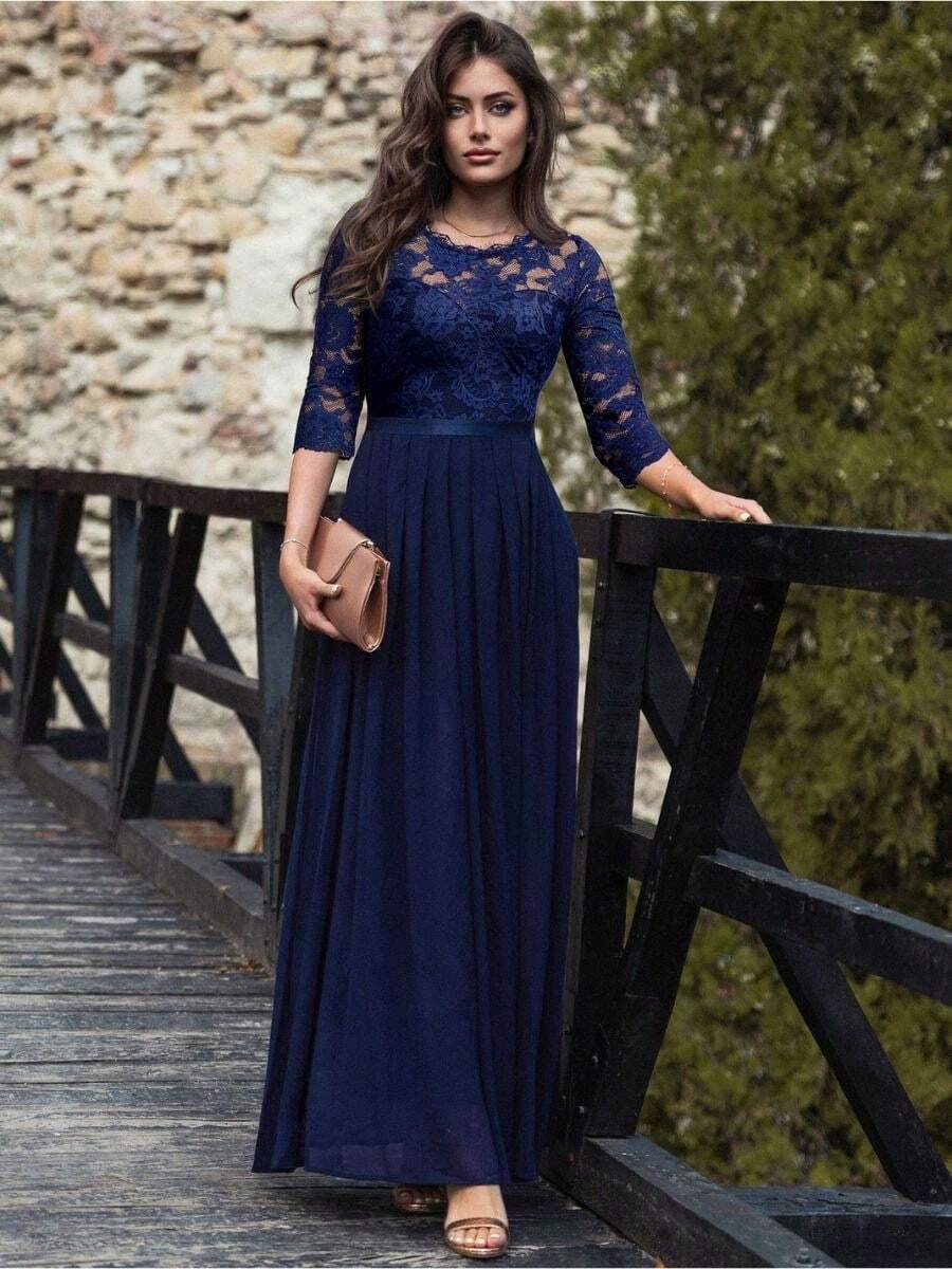Women Long Dresses - Blue - View 1