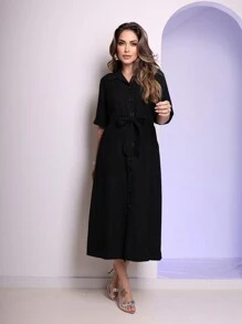 MARANTTI WOMEN'S CHAMISER DRESS - 黑色 - 查看 1