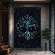 Celtic Butterfly Design On Dark Background Large Wooden Framed Wall Art Home Decor Canvas Painting- For Bedroom, Bathroom, Living Room, Office, Kitchen, Holiday Gift- 1pc