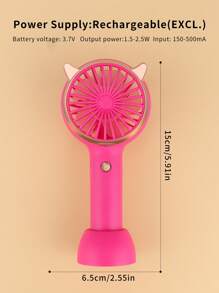 AOYI 1 pièce Recourbe-cils rechargeable 500 mAh avec 3 vitesses réglables, base avec lumière LED à pression longue, mini ventilateur portable à main, câble de charge USB inclus